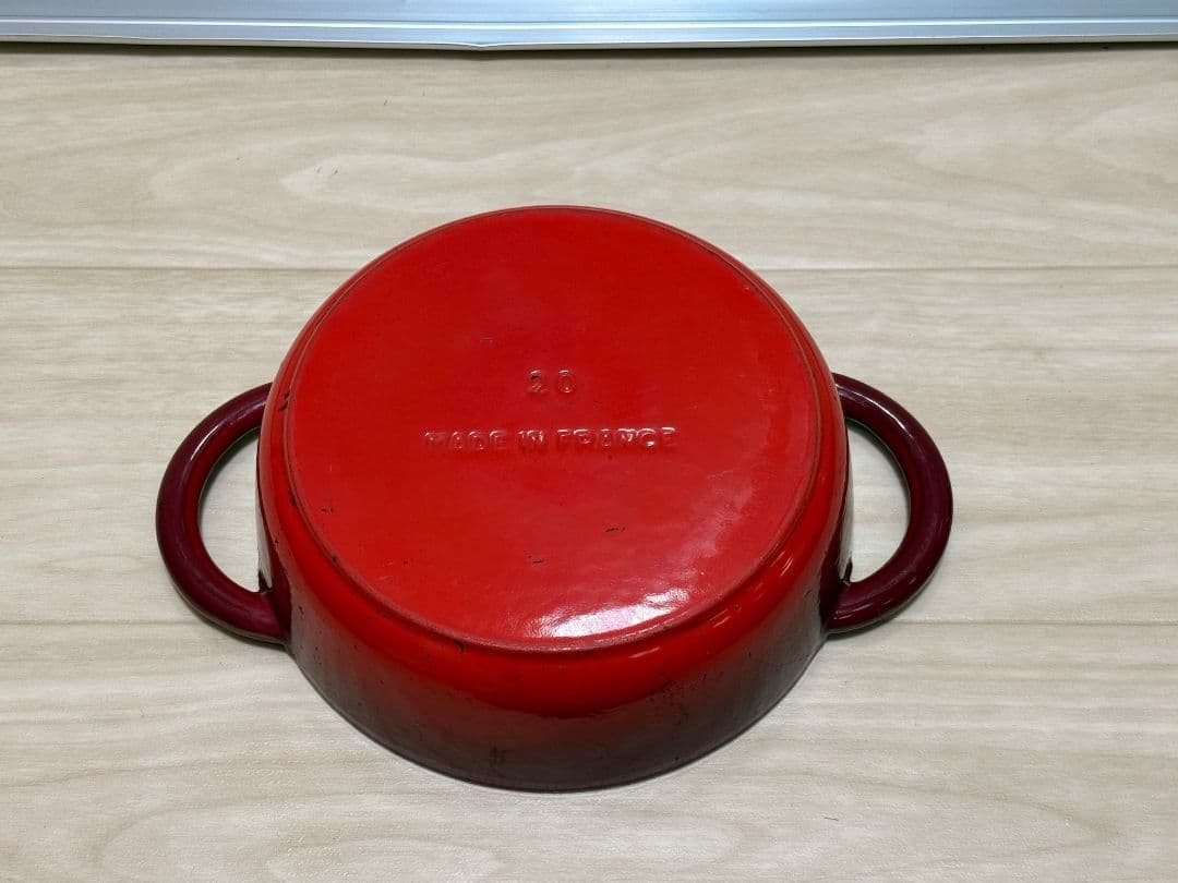 STAUB ホーロー鍋 20cm 赤 中古