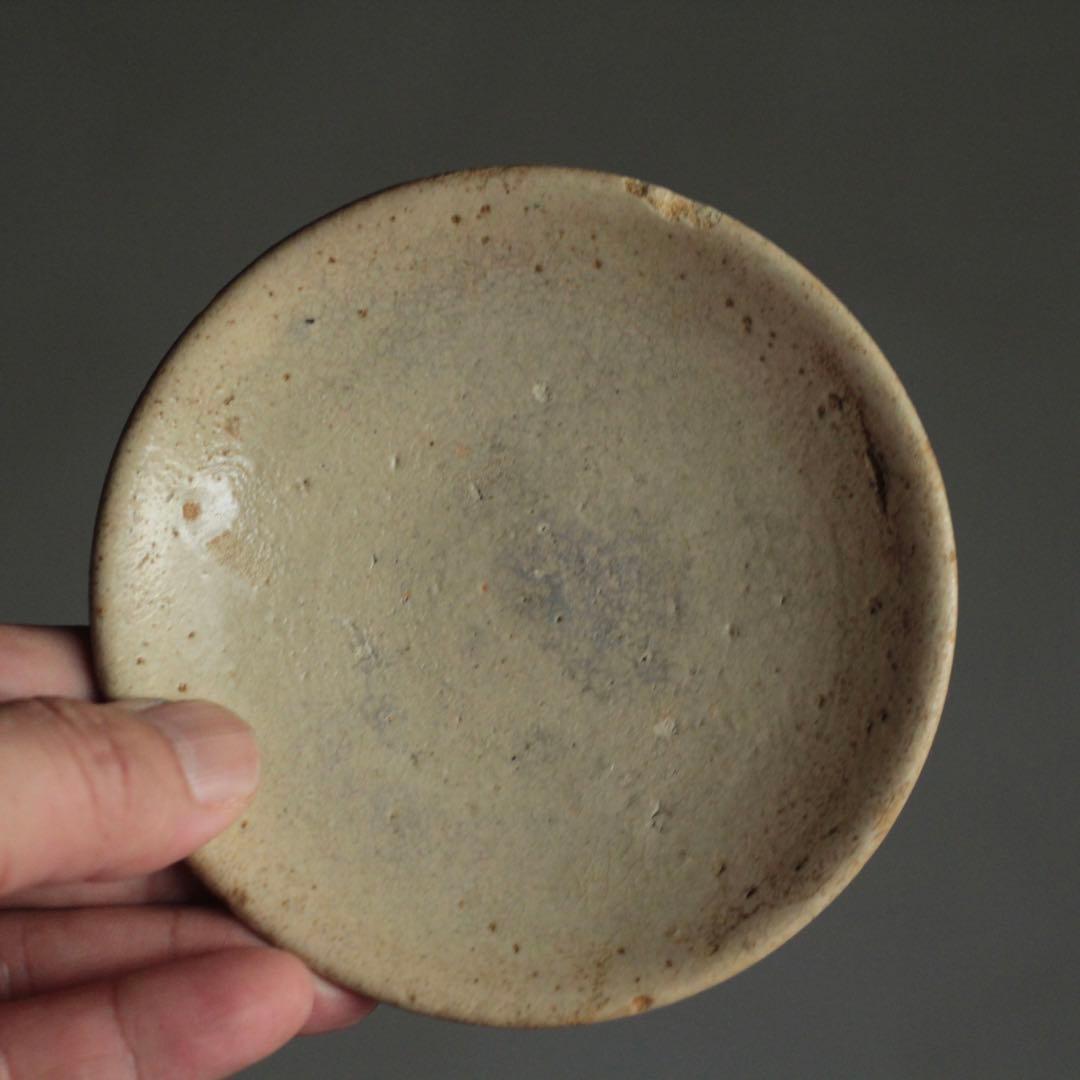 美濃 灰釉 小皿 No.3 江戸後期頃 古美術 古道具 アンティーク
