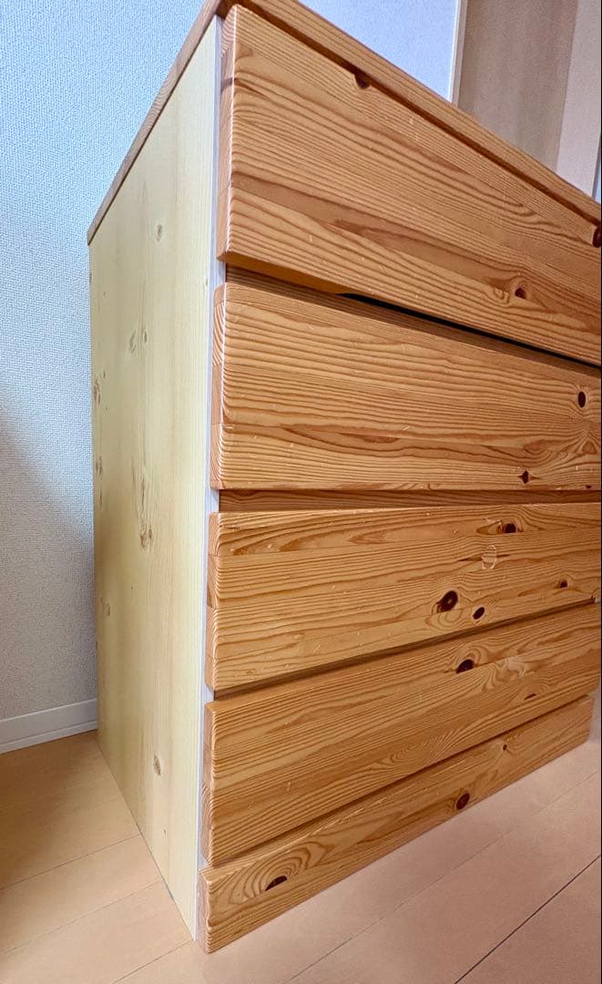 無印良品　パイン材　チェスト　4段ワイド　廃盤品