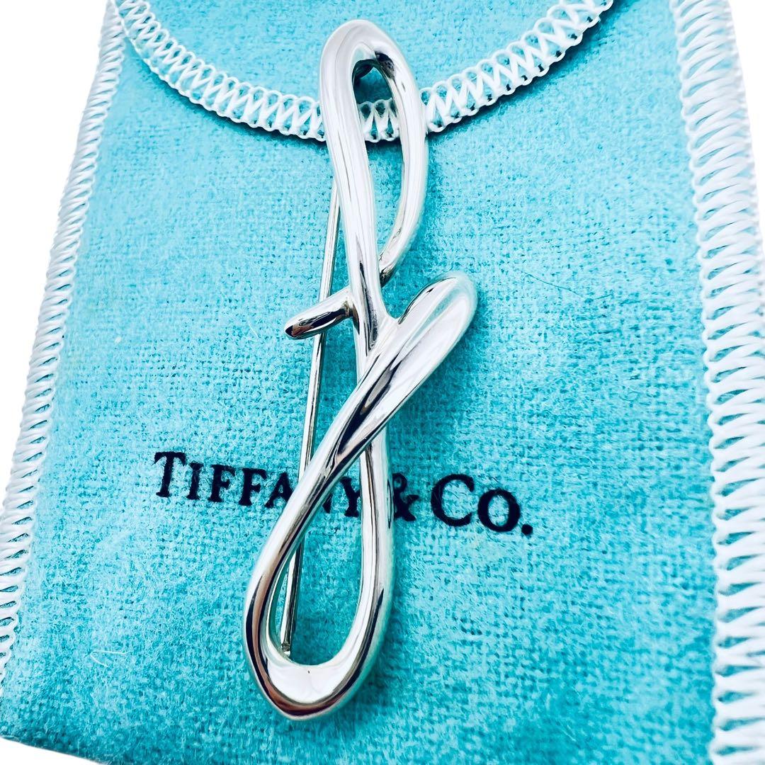 美品✨ティファニー　アルファベットF ピンブローチ　シルバー