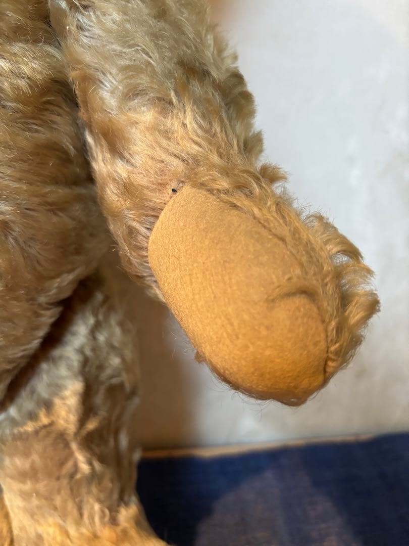 ヴィンテージ　テディベア　52㎝　お腹のところで鳴く　手足動く　黄リボンそのまま