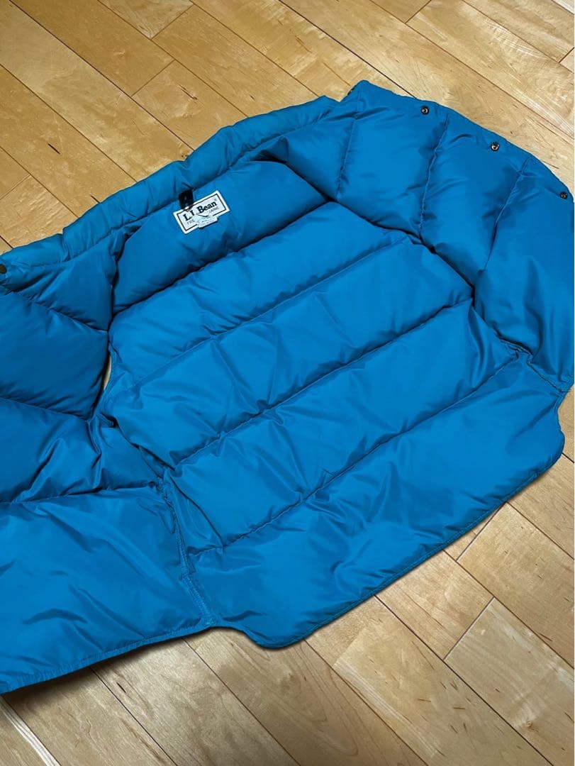 黒*)様 80s usa製 llbean グースダウンベスト ターコイズブルー