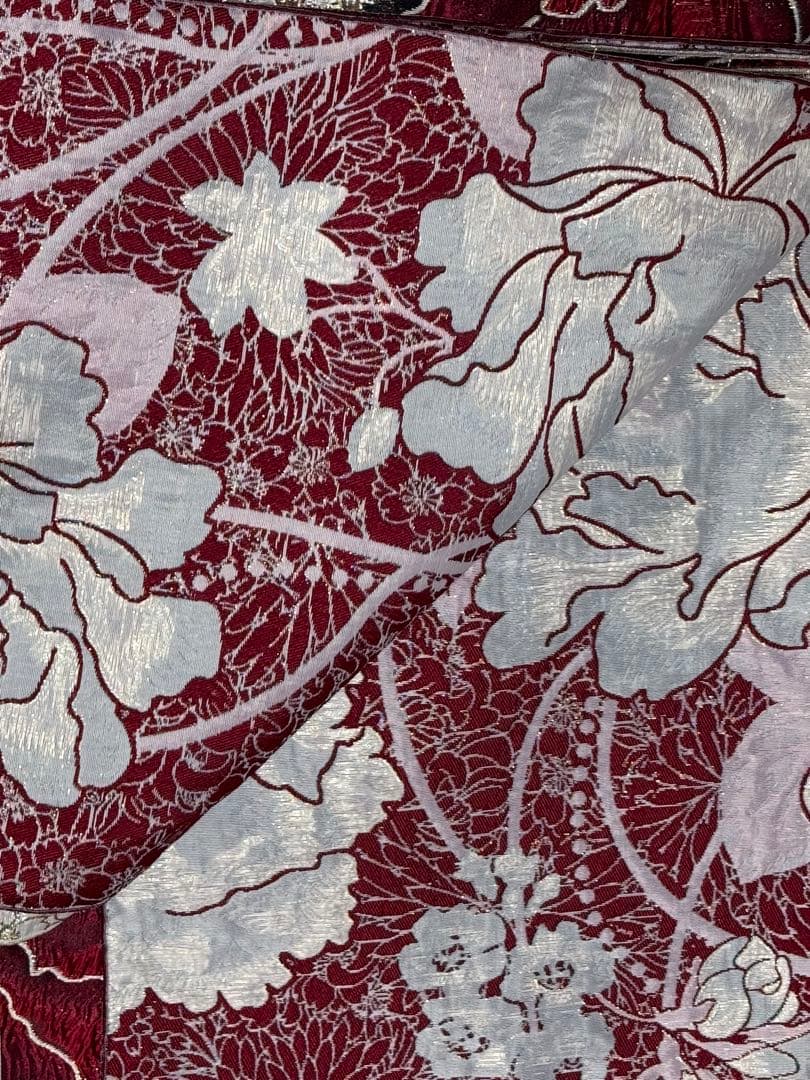 大人兵児帯【ブラックリリー】【シャクヤク紅】のセット