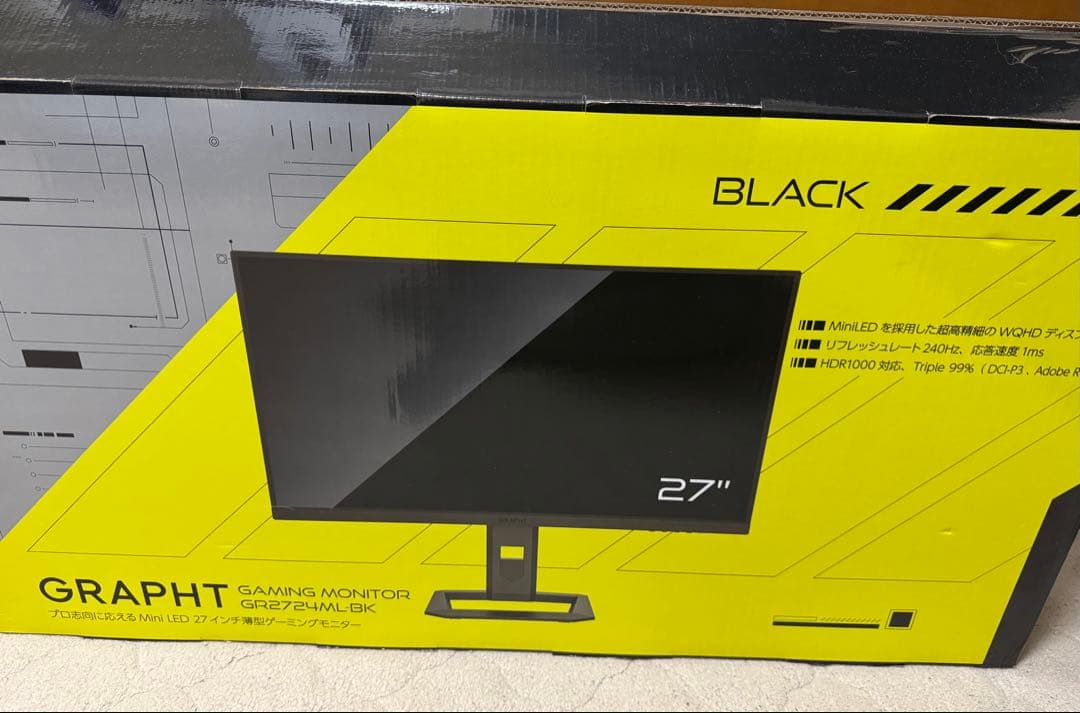 GRAPHT QDMiniLED 27インチ WQHD ゲーミングモニター