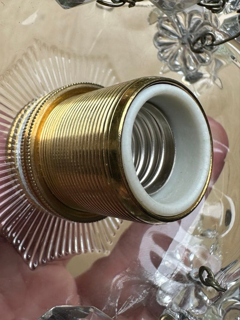 1920年代 フランス アンティーク 雨に濡れた可愛いお花のミニシャンデリア＊