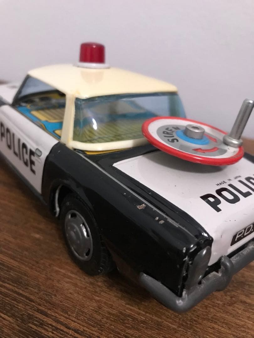 1970's 日本製 POLICE CAR 玩具 ブリキ パトカー 箱付き ST