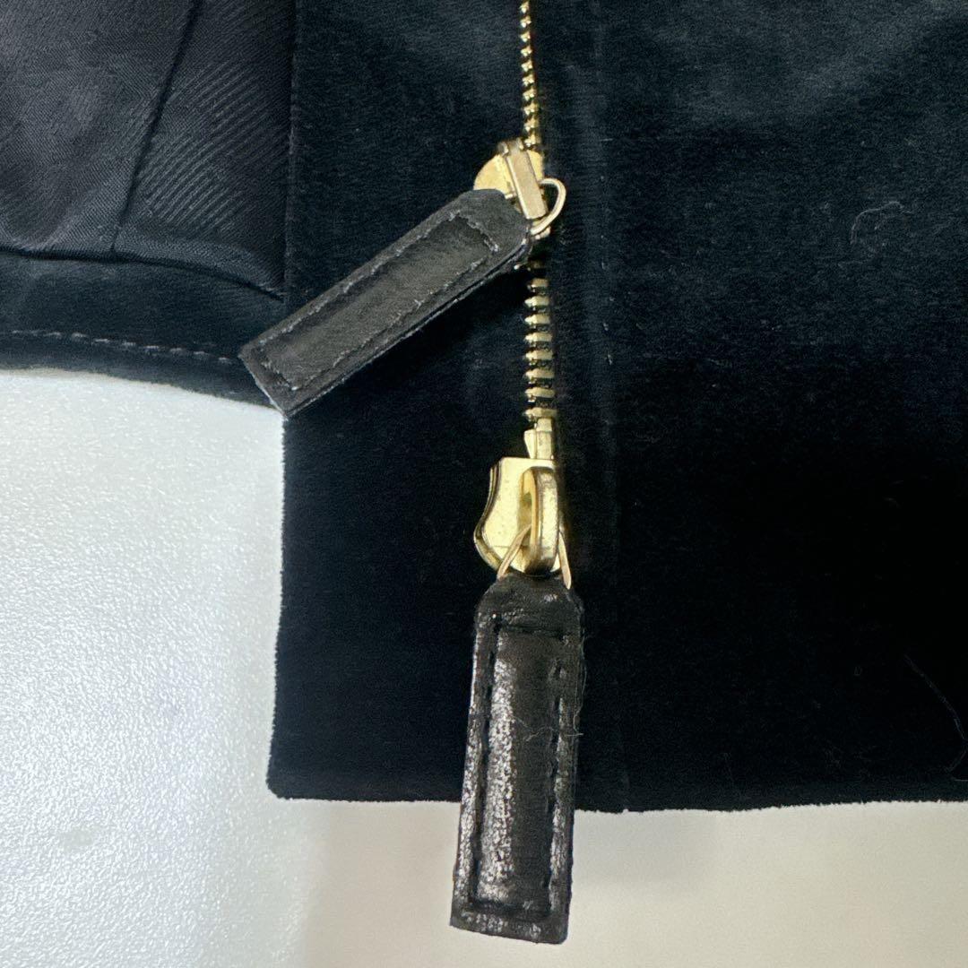 GUCCI グッチ ベロア ジャケット ブラック GG裏地 チェーン付 40