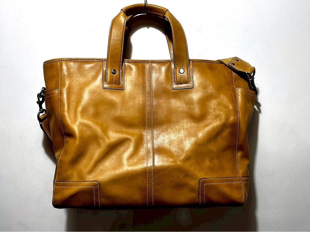 Coach コーチ オールレザーショルダー トートバッグ　旅行カバン