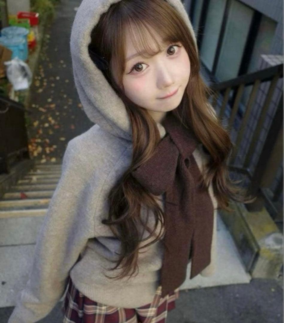 タグ付き新品★ZARAのフード付きタイベルトニットカーディガン★L★ミンクマール