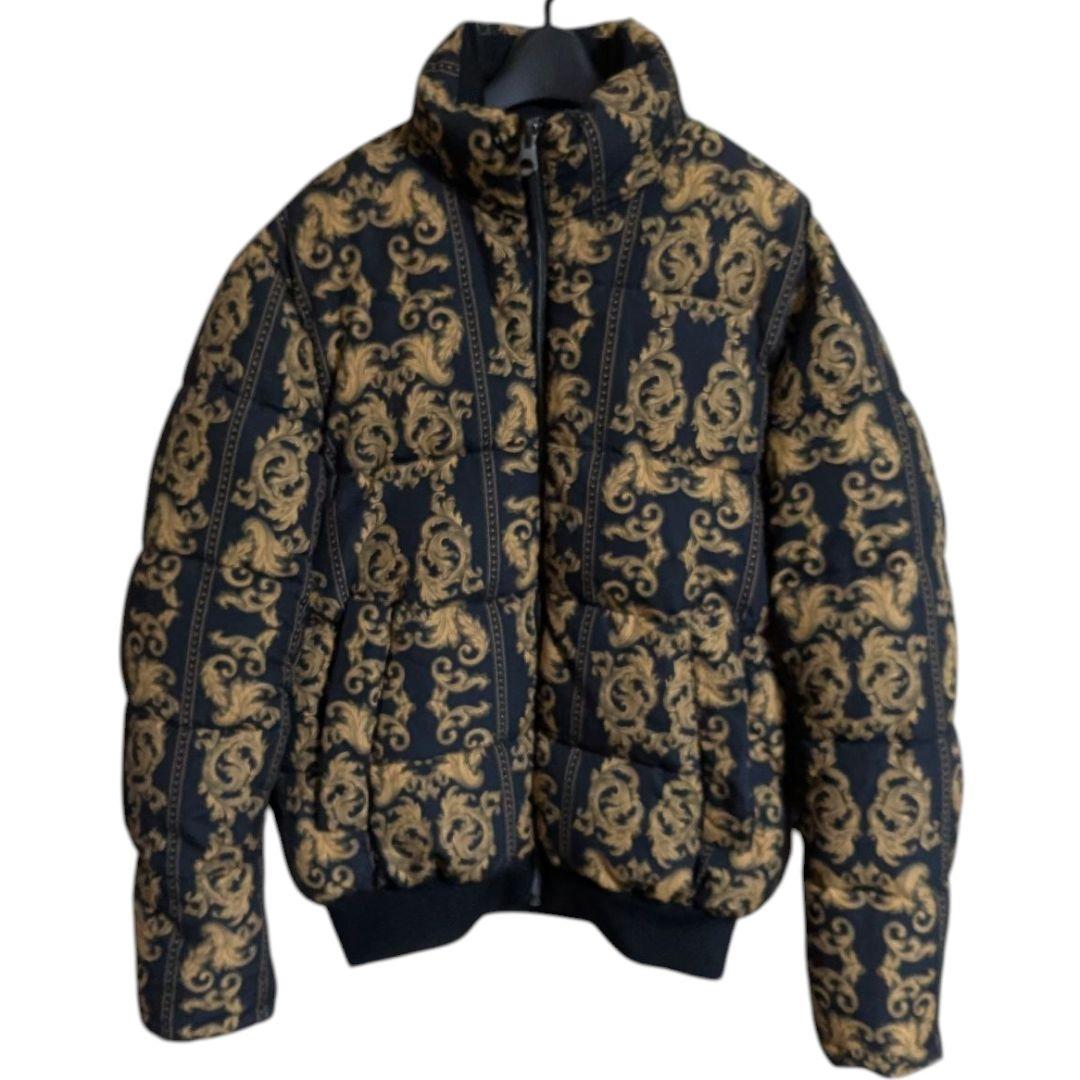 ZARA バロック調 パフジャケット 総柄 ダウンジャケット メンズS