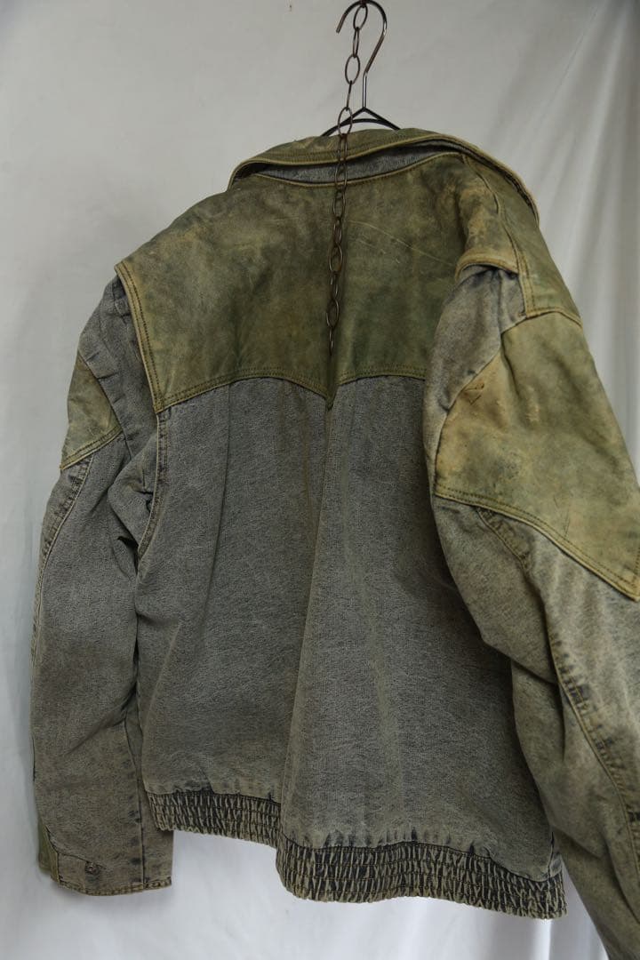 GUESS 1986’s デニム×レザージャケットXL バックトゥザフューチャー