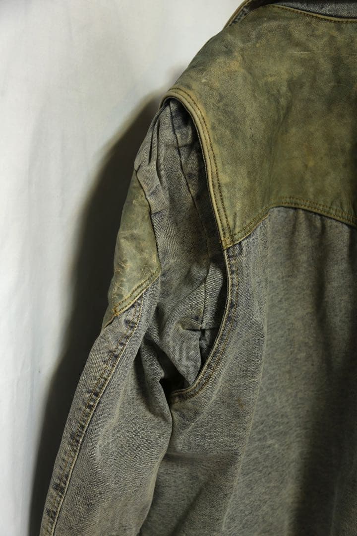 GUESS 1986’s デニム×レザージャケットXL バックトゥザフューチャー