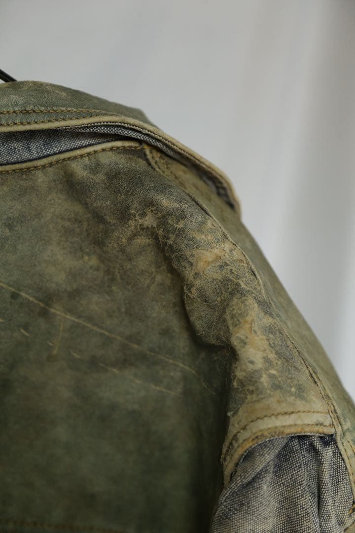 GUESS 1986’s デニム×レザージャケットXL バックトゥザフューチャー