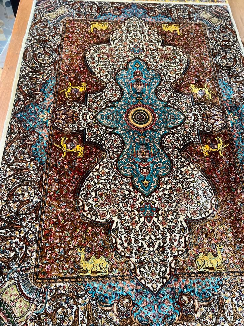 イラン、シルク銀柑シルクラグ/サイズ：60x90cm…..mp2。