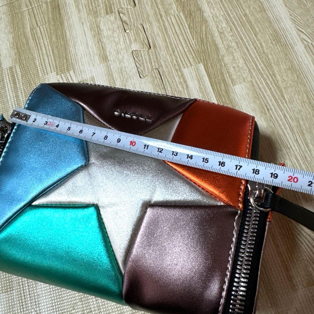 【極美品】DIESELディーゼル マルチカラーレザーバッグ ショルダーチェーン付