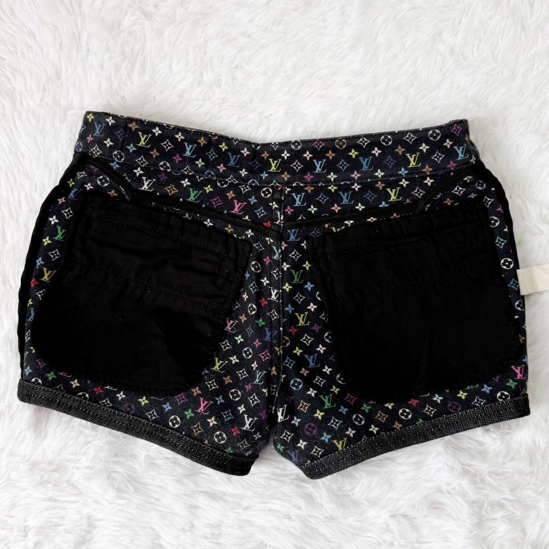 LOUIS VUITTON デニムショートパンツ モノグラム マルチカラー 36