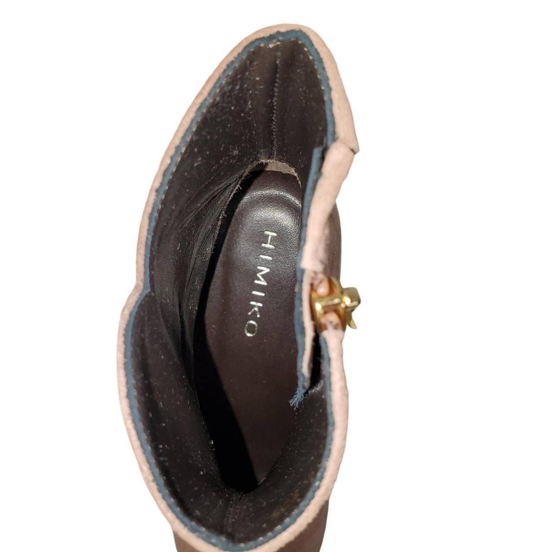 新品　HIMIKO　サイドジップショートブーツ　ポインテッドトゥ　グレージュ