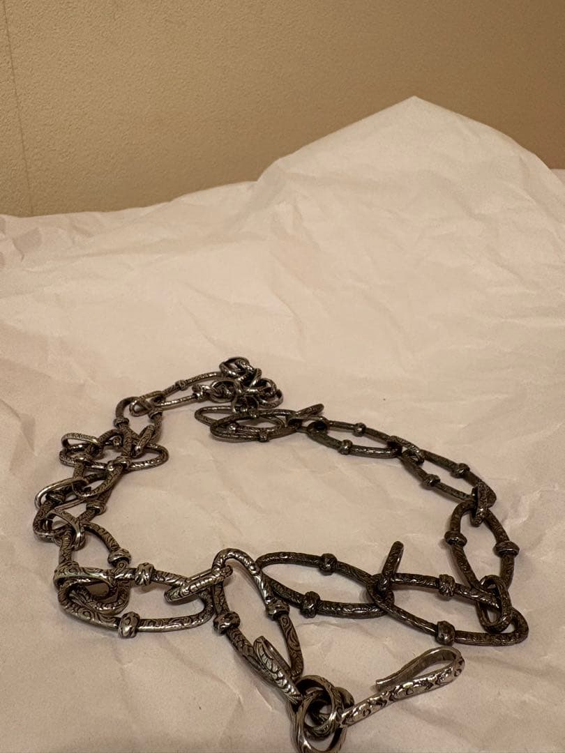 希少! ヴィンテージ 唐草彫り ウォレットチェーン アンティーク