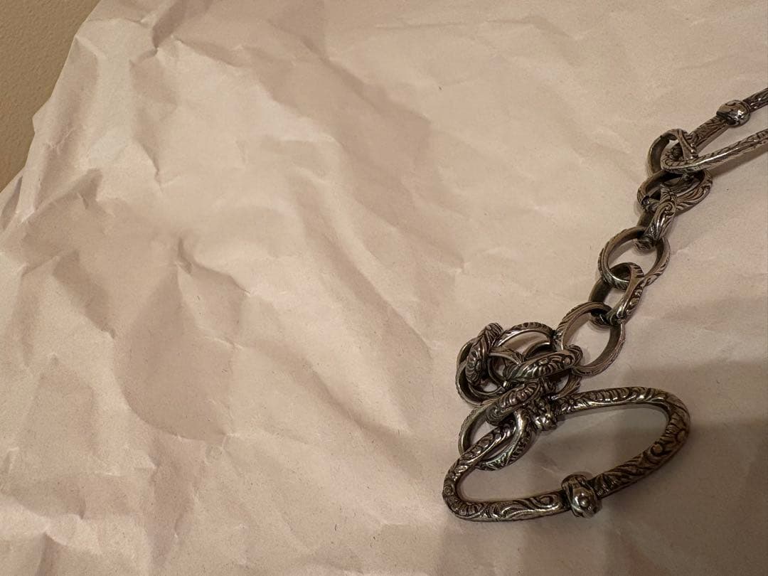 希少! ヴィンテージ 唐草彫り ウォレットチェーン アンティーク