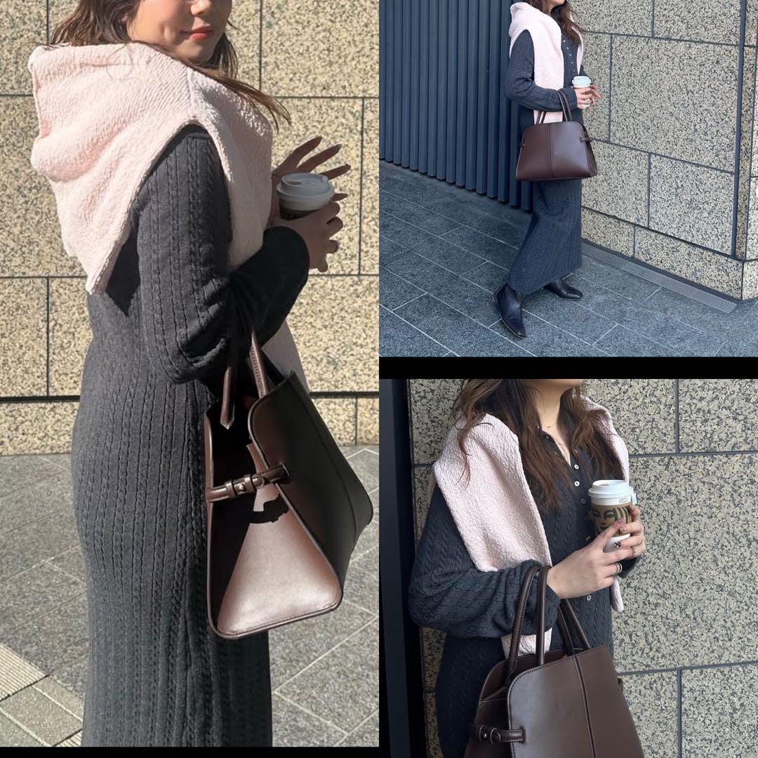 ETRE TOKYO 26SS ナローケーブルニットワンピース グレー