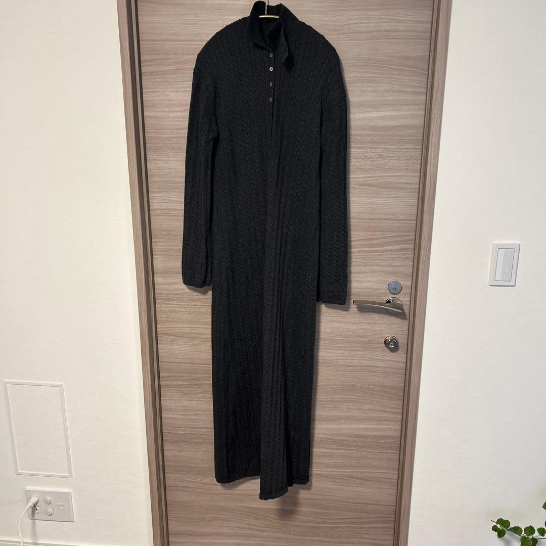 ETRE TOKYO 26SS ナローケーブルニットワンピース グレー