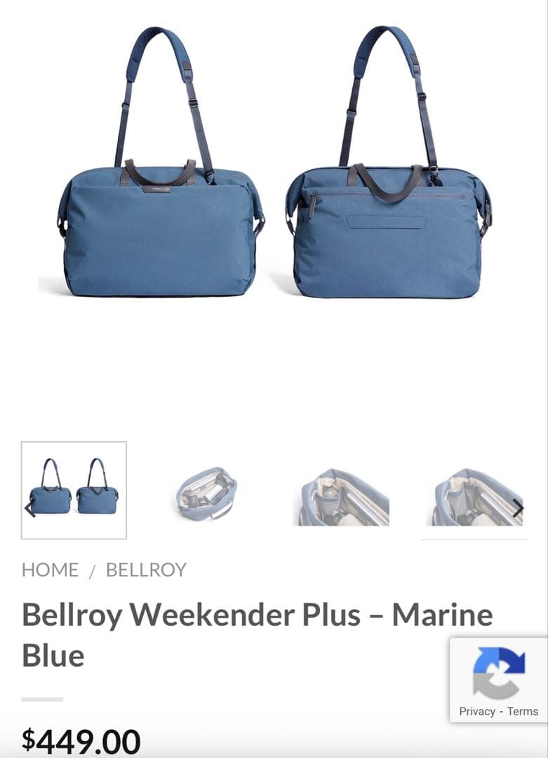 【*を様 ＊超美品＊ Bellroy Classic Weekender マリン
