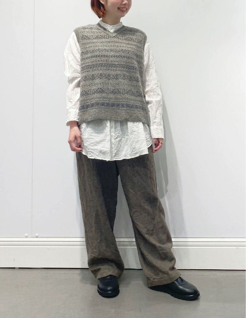 2025AW☆パドカレ pas de calais Vネックベスト ジレ ニット