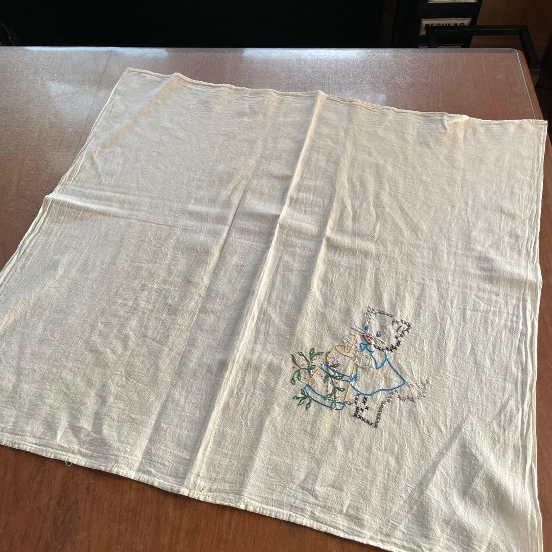 ☆レア☆ヴィンテージ キトゥン エンブロイダリーウィークリークロス ７枚セット