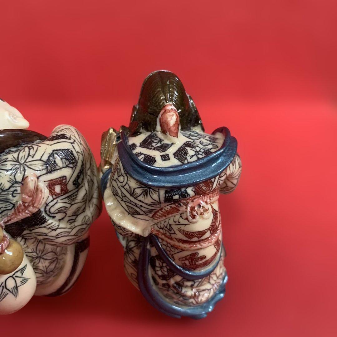 七福神彫刻象牙調の置物　7体セット