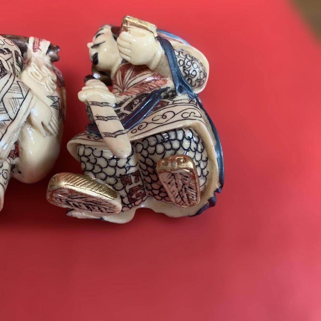 七福神彫刻象牙調の置物　7体セット