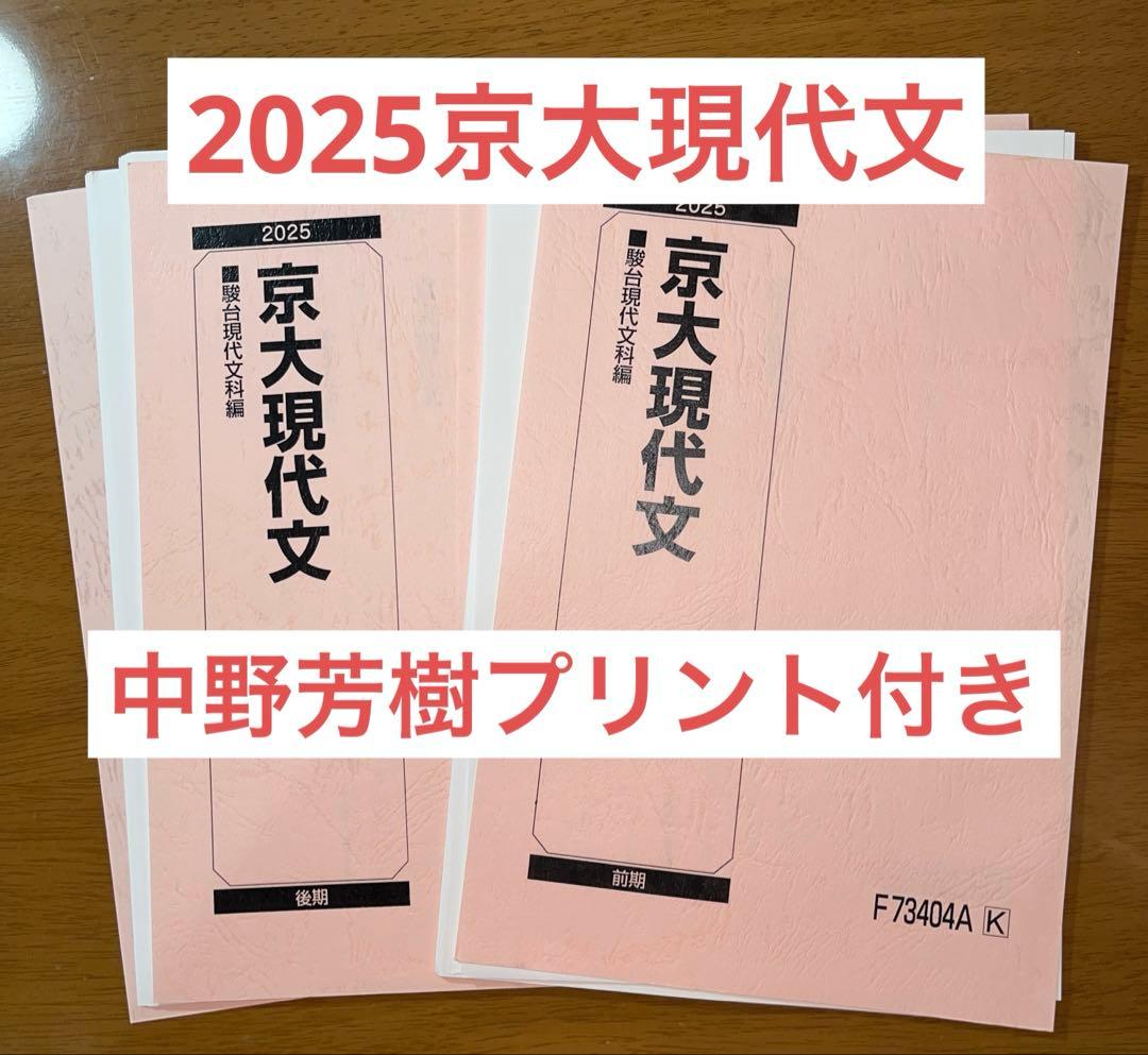 【裁断済み】2025京大現代文テキスト　中野芳樹プリント付き