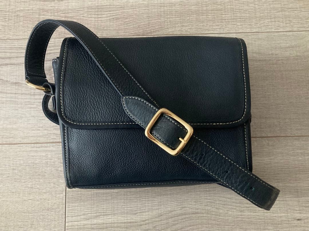 SOMES ソメス ミニショルダーバッグ ネイビー シボ革