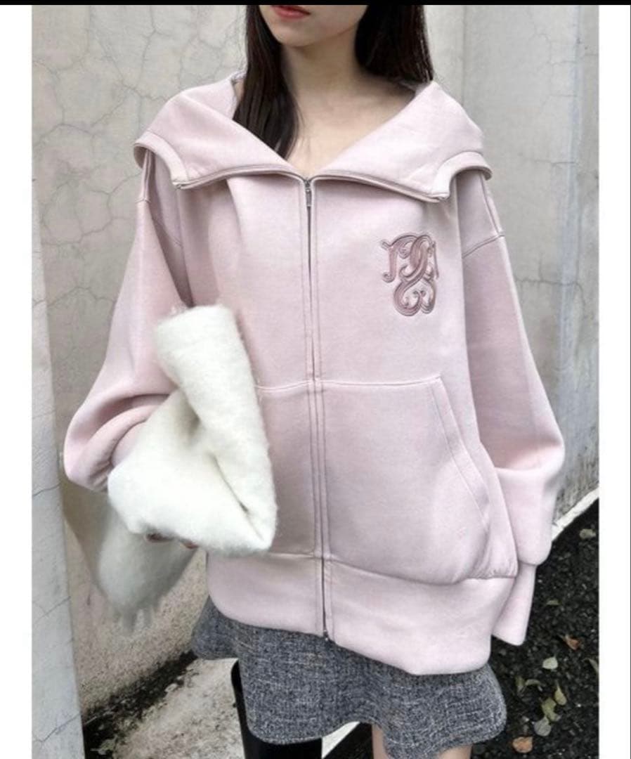 SNIDEL ボリュームパーカー　2025AW ピンク　ラメ入り