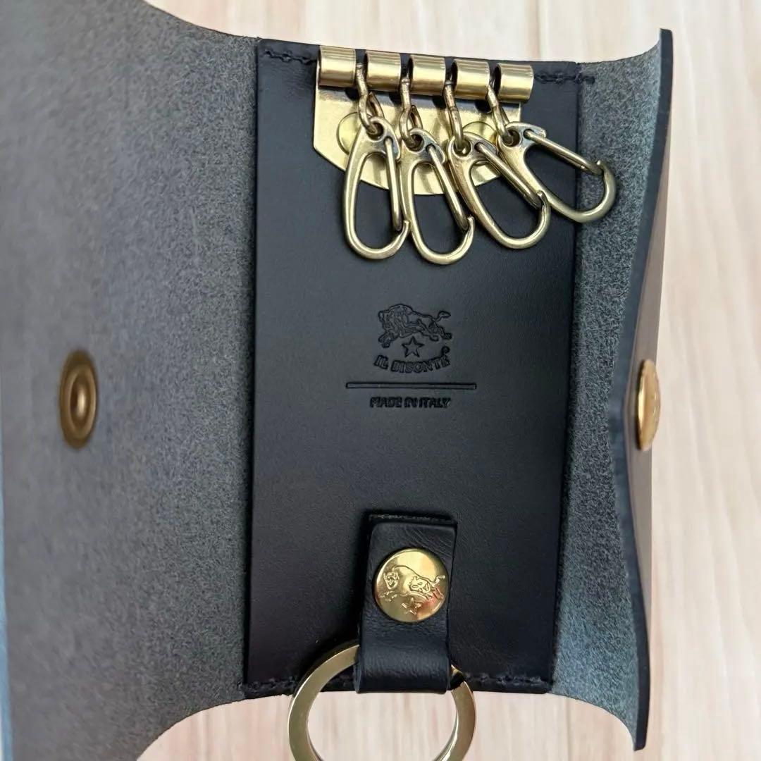 【新品未使用品】IL BISONTE ブラック キーケース