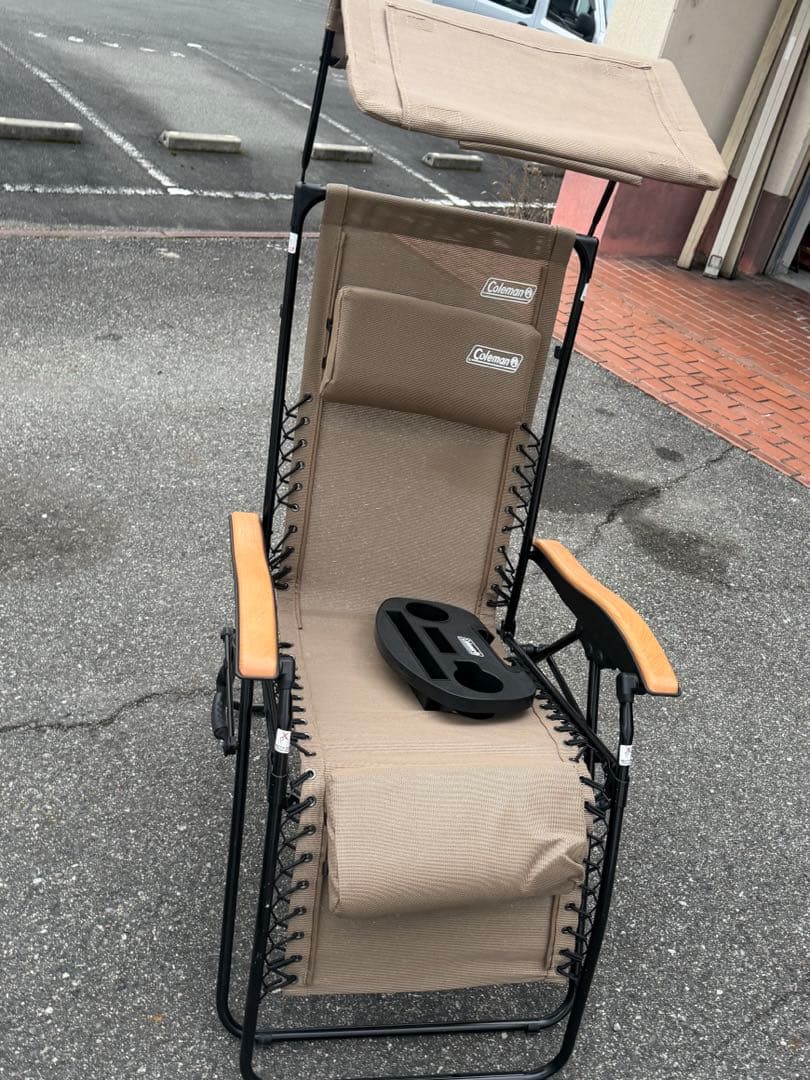 【極美品】コールマン インフィニティチェア マックス（トープ）上位モデル　日よけ
