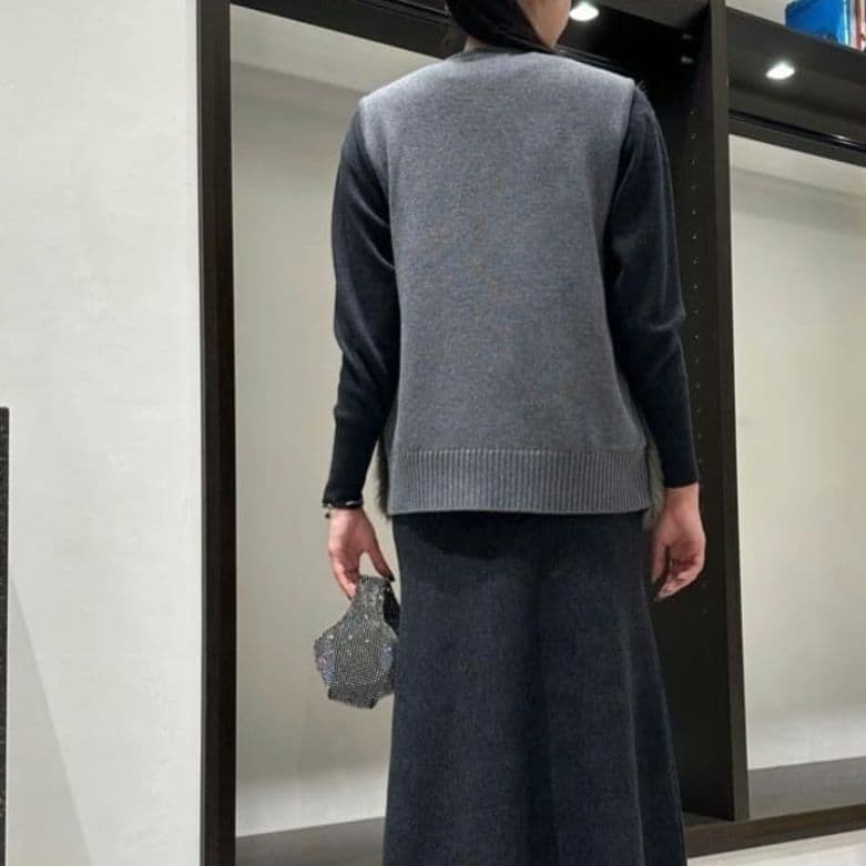 23AW✨allureville　ジャガードフェイクファーコンビニットジレ