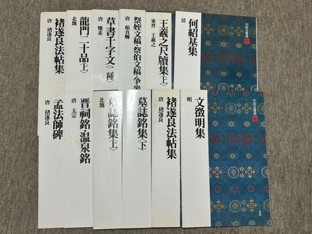 中国法書選 王羲之の尺牘集・草書千字文・龍門二十品など 12冊まとめて　書道