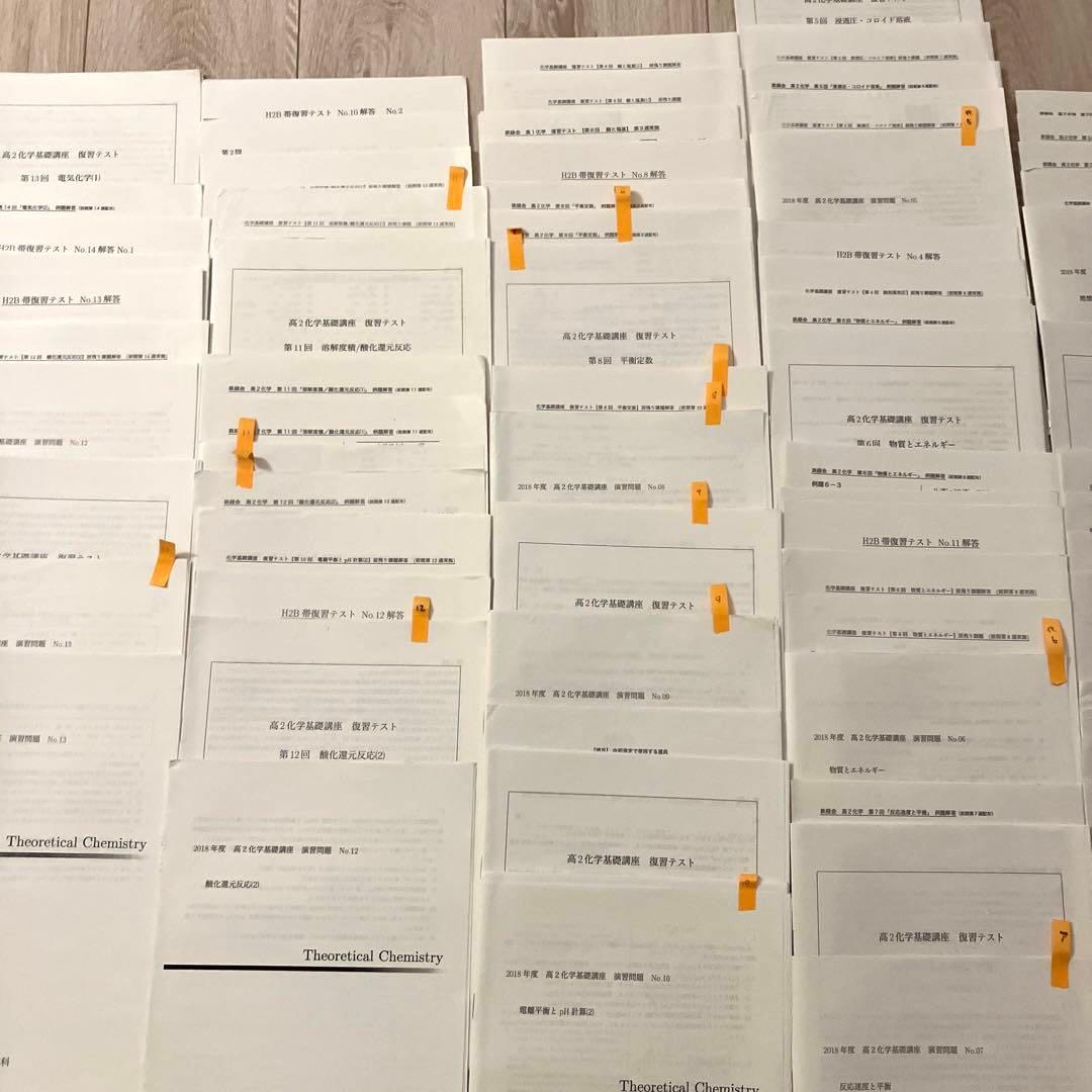 【匿名配送✨まとめ売り】鉄緑会 高2 前期化学　問題集　授業プリント　旧帝大受験
