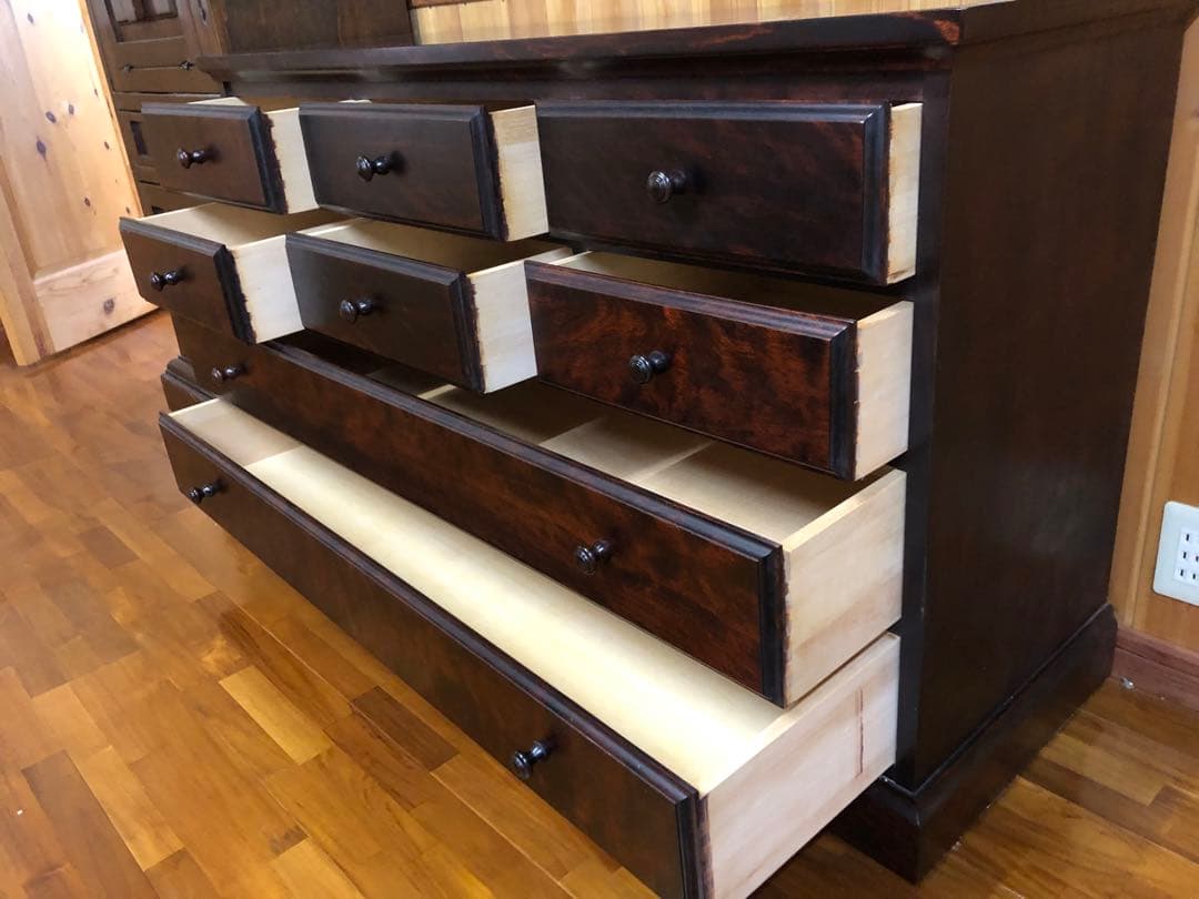 整理だんす、北海道ふらの民芸家具、高級品、美品