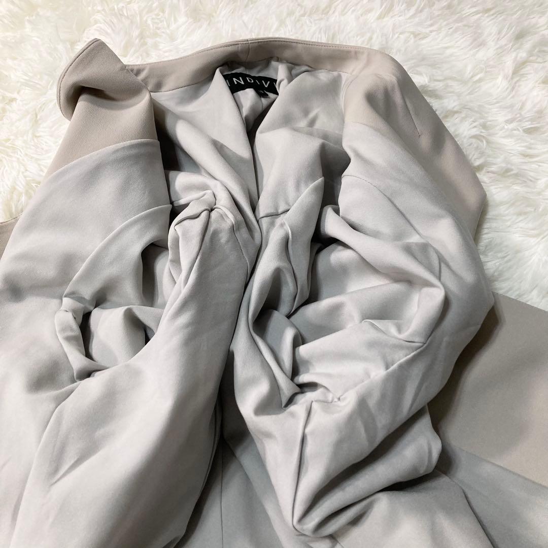 【大きいサイズ】【上19下17】 INDIVI ノーカラージャケット パンツ