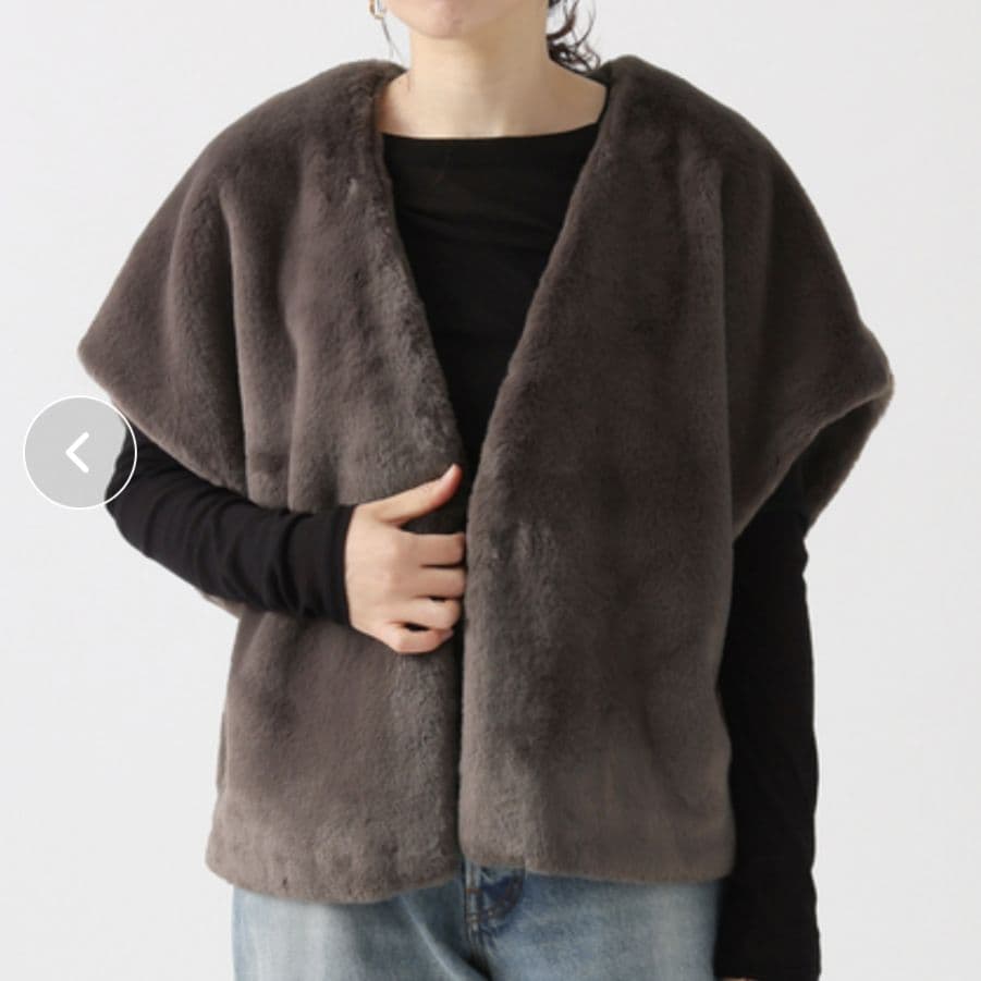 24AW ジャーナルスタンダードレサージュ ライトファーベスト 完売品 グレー