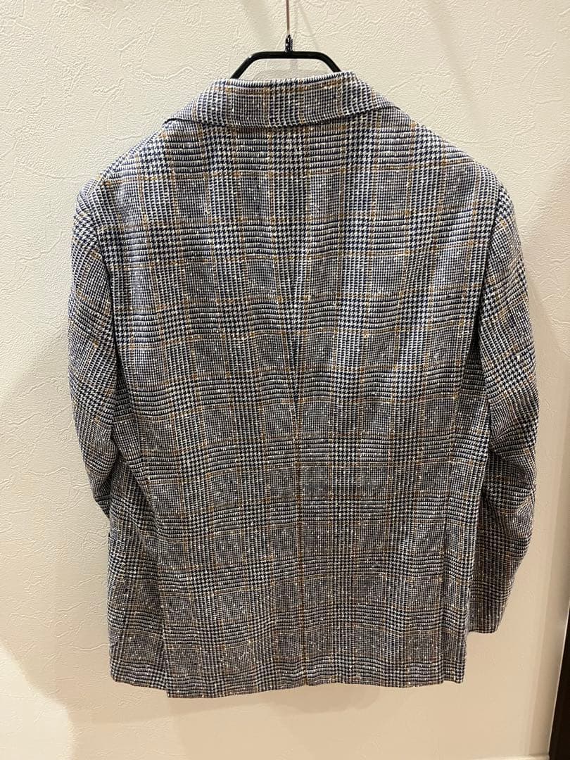 チェック柄 テーラードジャケットリングヂャケット52XL