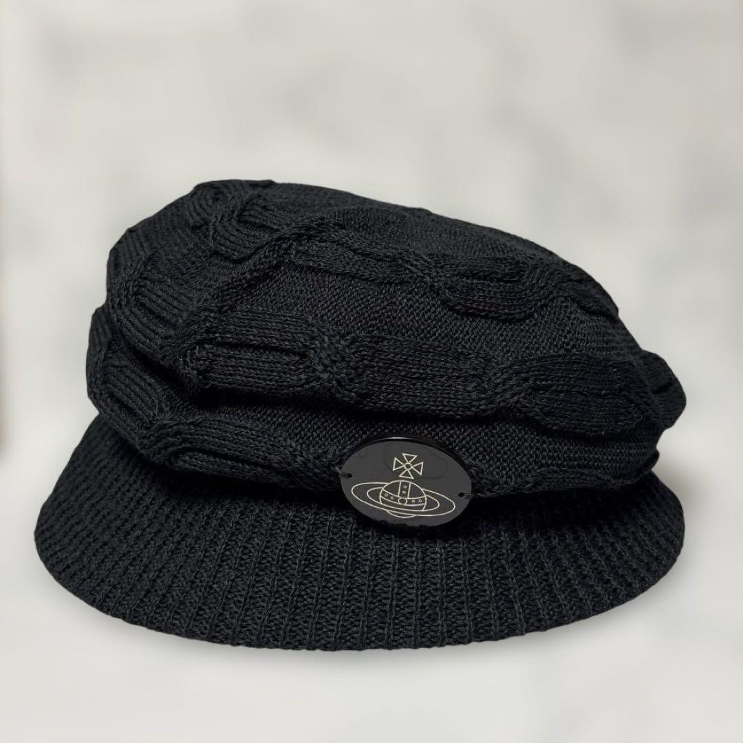 Vivienne Westwood　オーブロゴプレート付き　キャスケット　黒