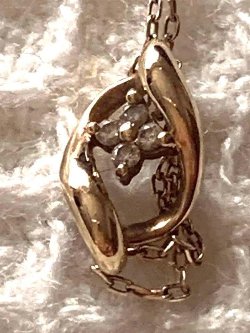 ひろ　k10 ダイヤモンド　ゴールド ネックレス スワールデザイン