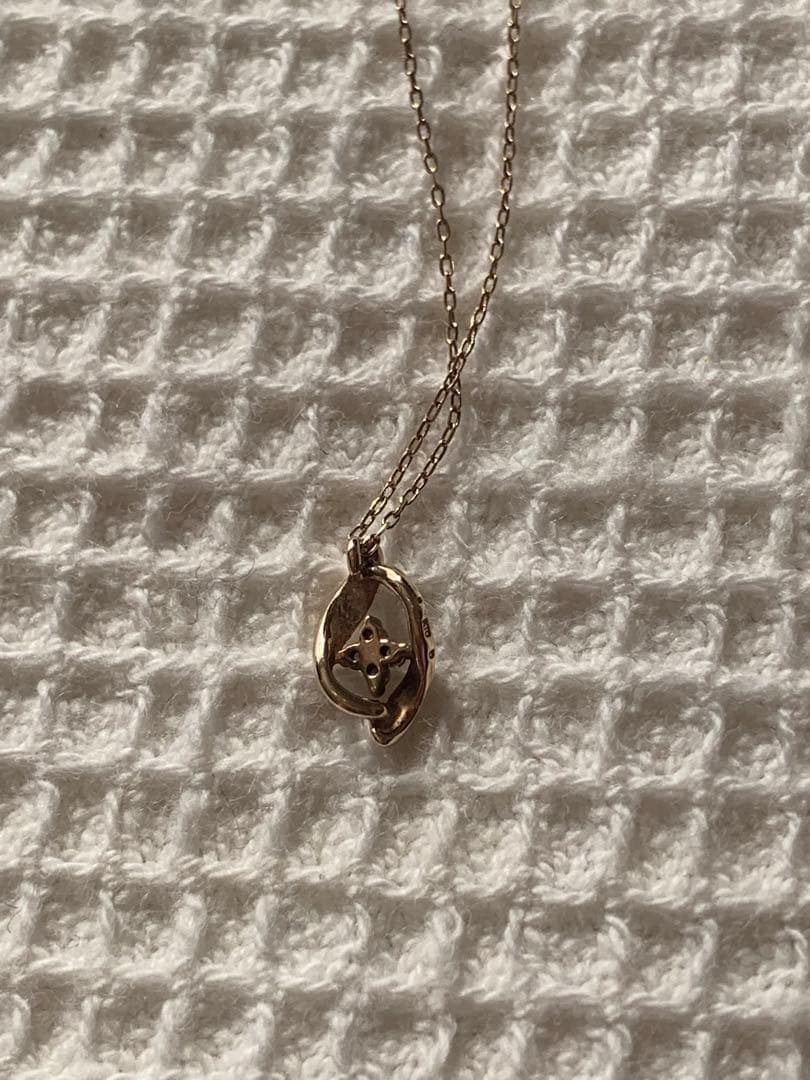 ひろ　k10 ダイヤモンド　ゴールド ネックレス スワールデザイン