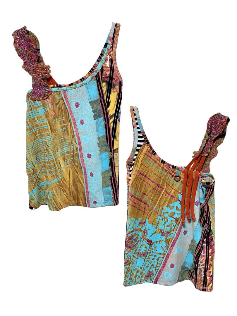 SAVE THE QUEEN 平成ギャル y2k カラフル刺繍キャミソール