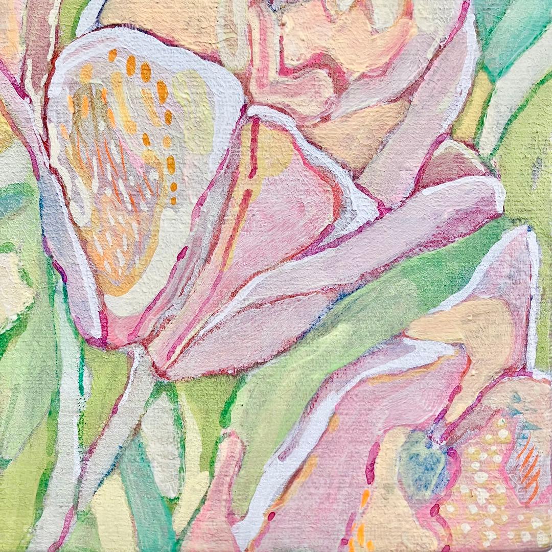 チューリップ＊油絵　絵画　油彩画　春　花　風景画