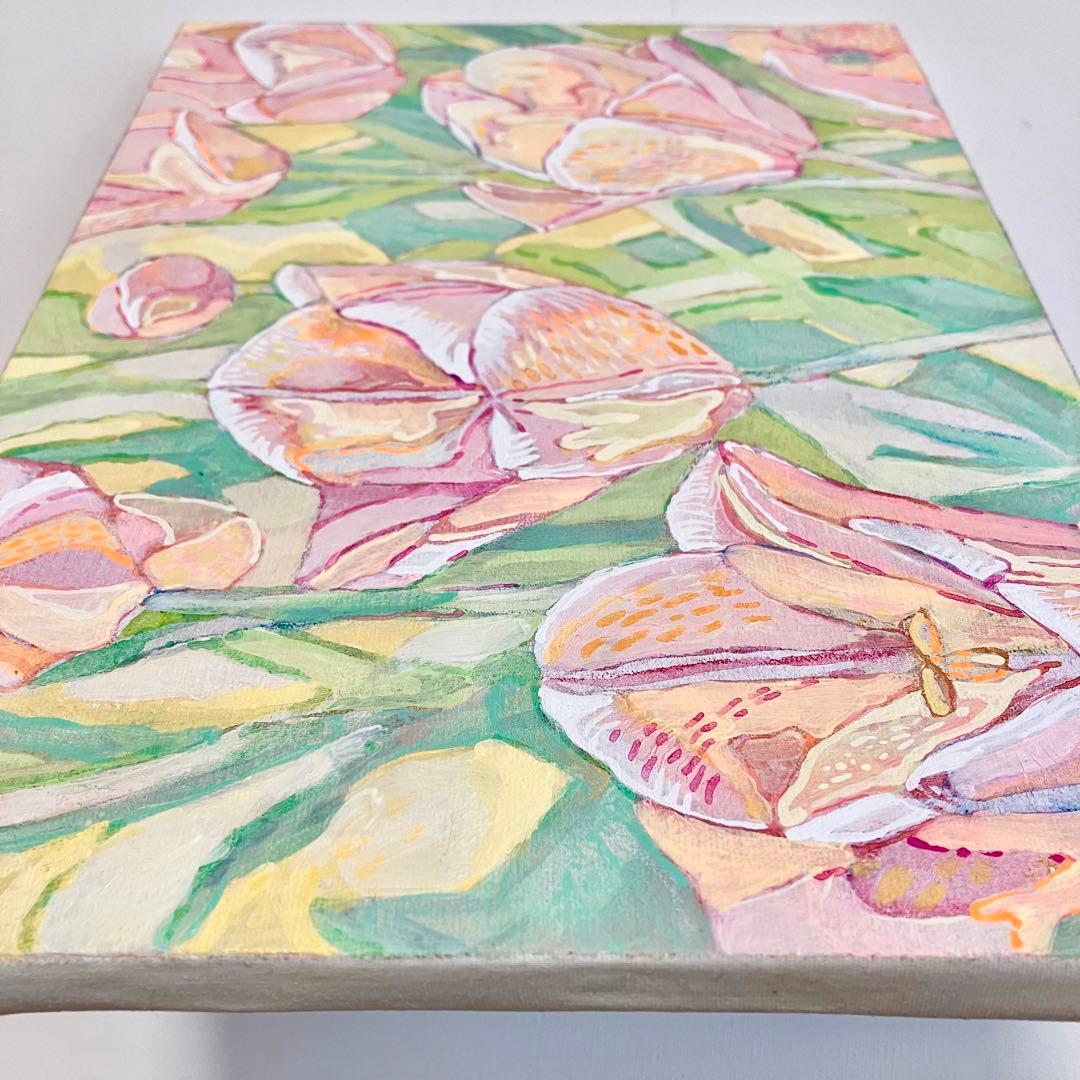 チューリップ＊油絵　絵画　油彩画　春　花　風景画