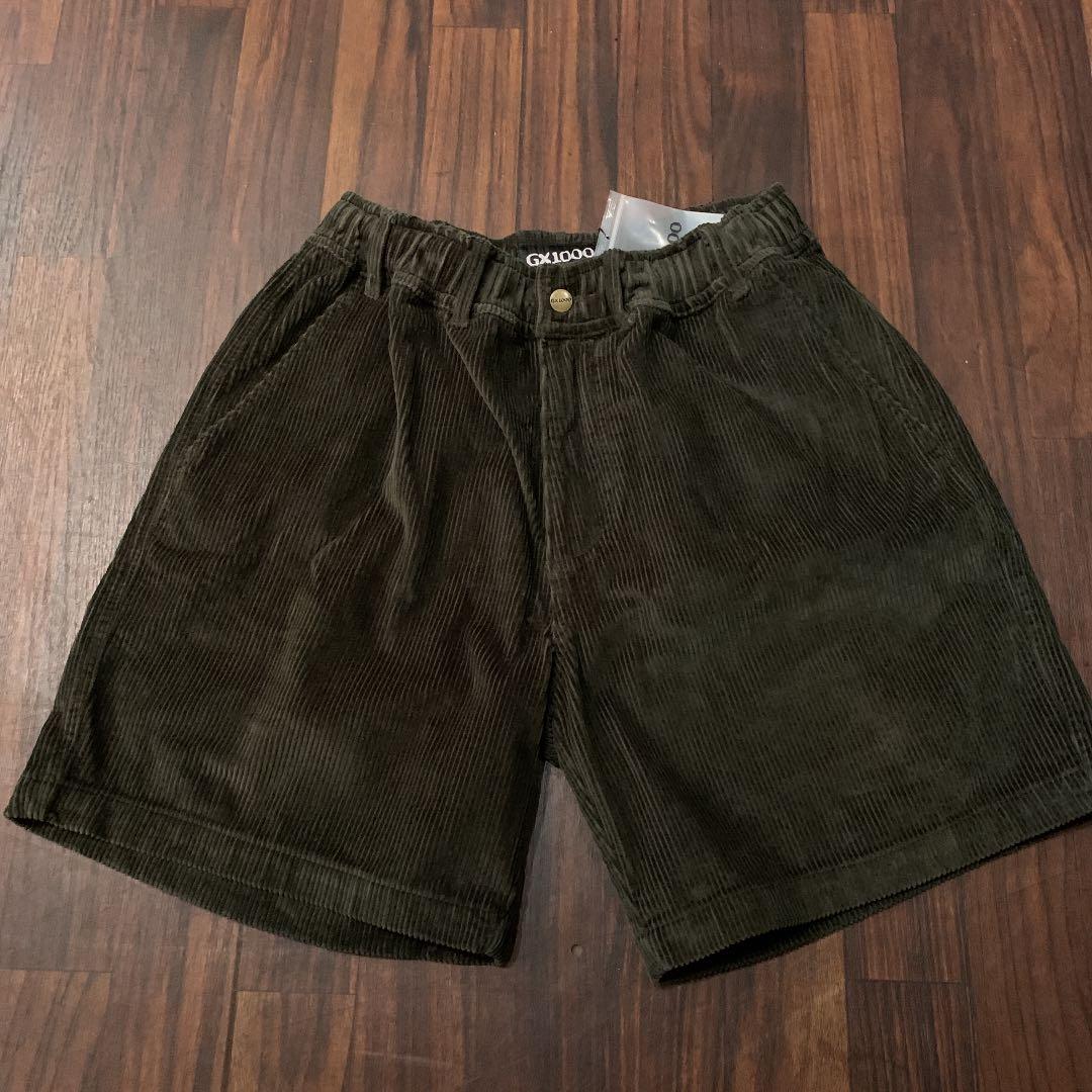 新品タグ付GX1000 コーデュロイショーツ　悪魔デビル刺繍ハーフパンツL緑