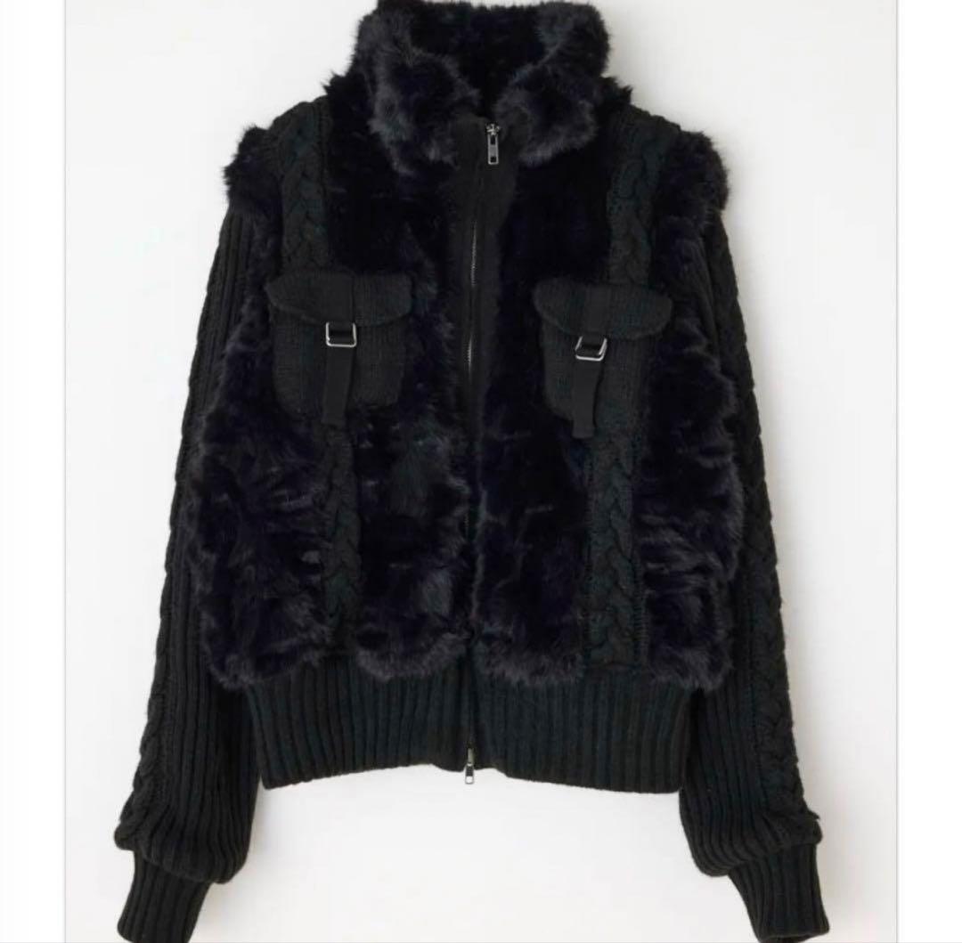 LAGUA GEMケーブルファーニットブルゾン